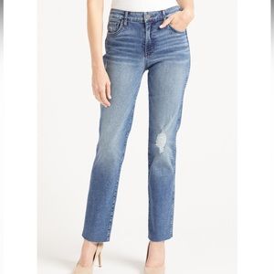 KUT From The Kloth High Rise Chrissie Slim Straight Raw Hem Size 4